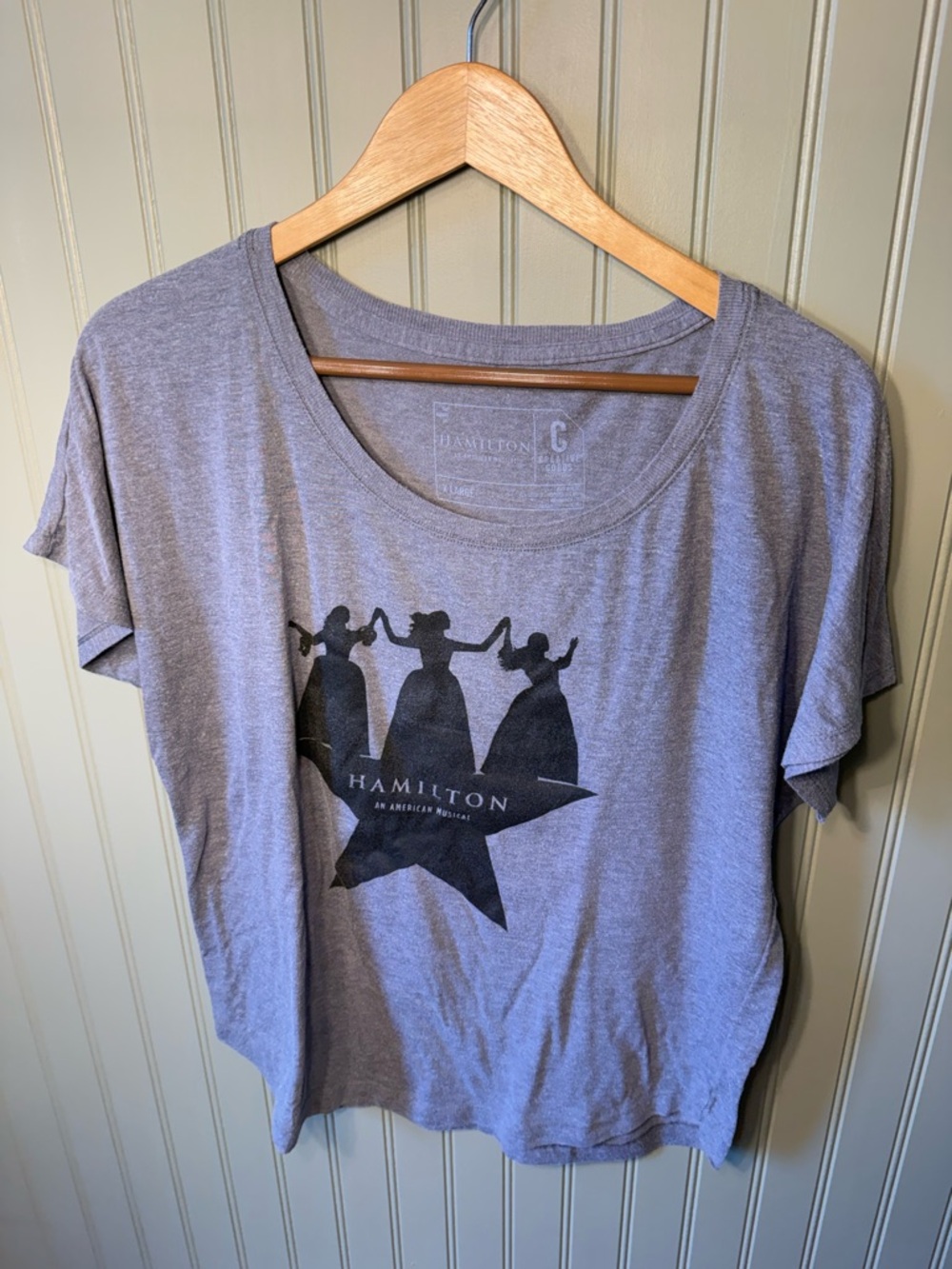 Hamilton Gray Scoop Neck Graphic Tee - Women